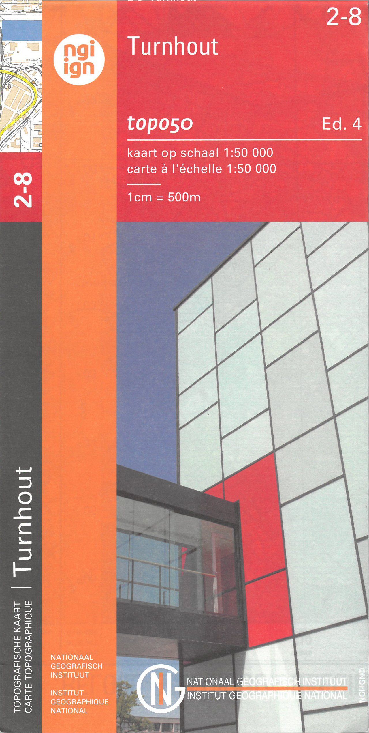 Carte topographique n° 08-02 - Turnhout (Belgique) | NGI - 1/50 000 carte de randonnée IGN Belgique