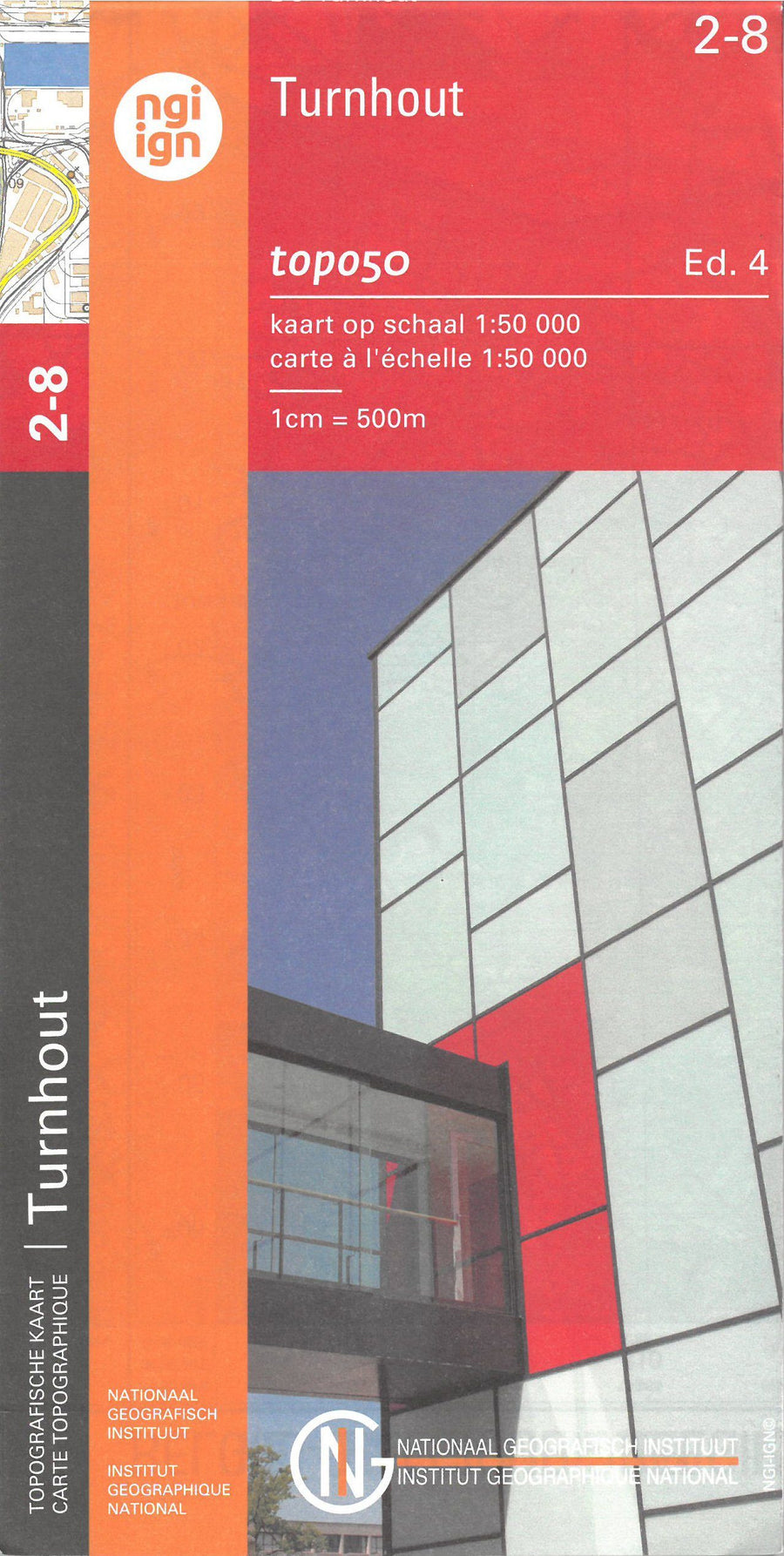 Carte topographique n° 08-02 - Turnhout (Belgique) | NGI - 1/50 000 carte pliée IGN Belgique 