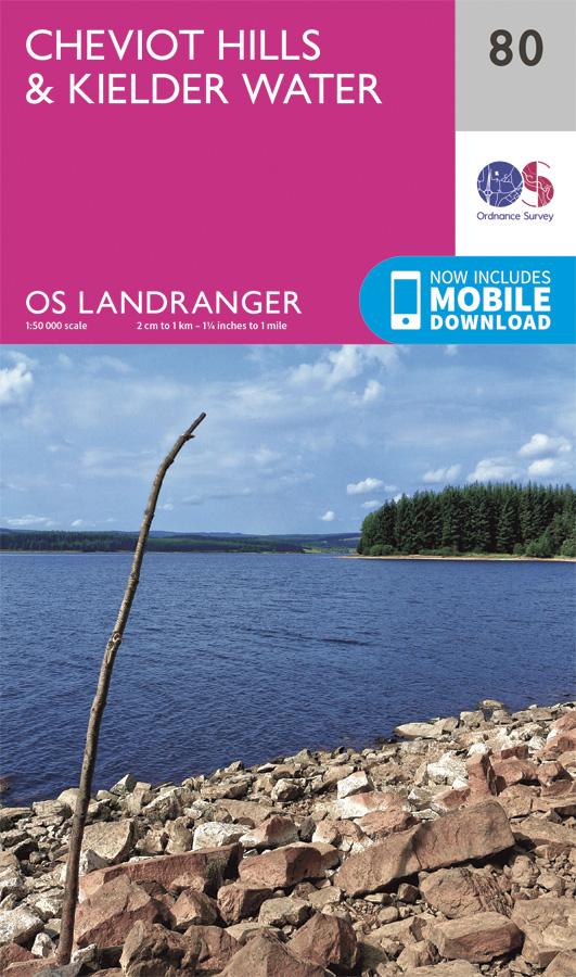 Carte topographique n° 080 - Cheviot Hills & Kielder Water (Grande Bretagne) | Ordnance Survey - Landranger carte pliée Ordnance Survey 