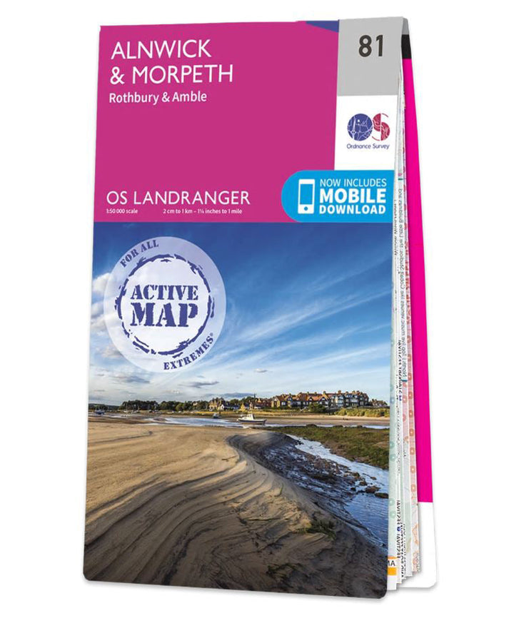Carte topographique n° 081 - Alnwick, Morpeth (Grande Bretagne) | Ordnance Survey - Landranger carte de randonnée Ordnance Survey Plastifiée