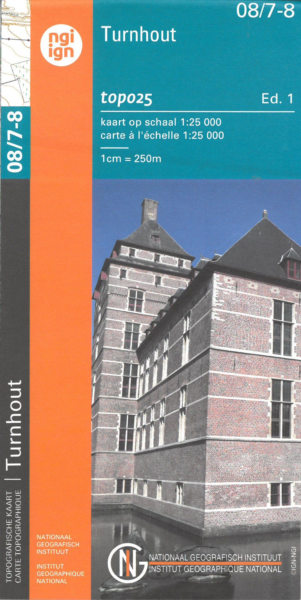 Carte topographique n° 08/7-8 - Turnhout (Belgique) | NGI topo 25 carte de randonnée IGN Belgique