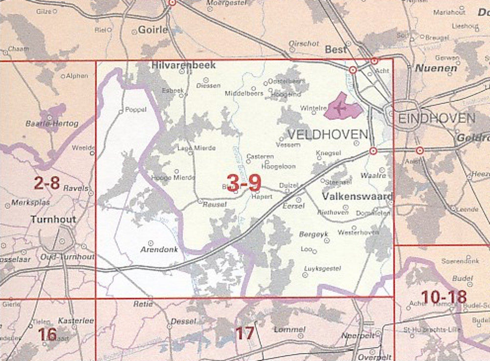 Carte topographique n° 09-03 - Arendonk (Belgique) | NGI - 1/50 000 carte pliée IGN Belgique 