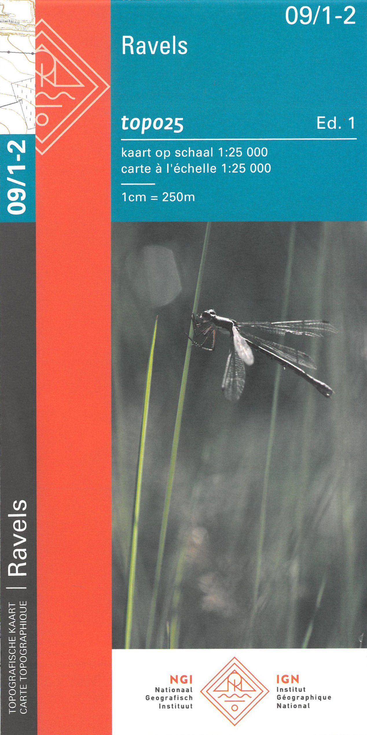 Carte topographique n° 09/1-2 - Ravels (Belgique) | NGI topo 25 carte de randonnée IGN Belgique