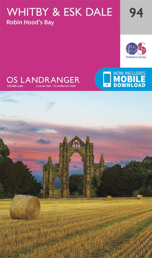 Carte topographique n° 094 - Whitby, Esk Dale (Grande Bretagne) | Ordnance Survey - Landranger carte pliée Ordnance Survey 
