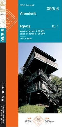 Carte topographique n° 09/5-6 - Arendonk (Belgique) | NGI topo 25 carte pliée IGN Belgique 