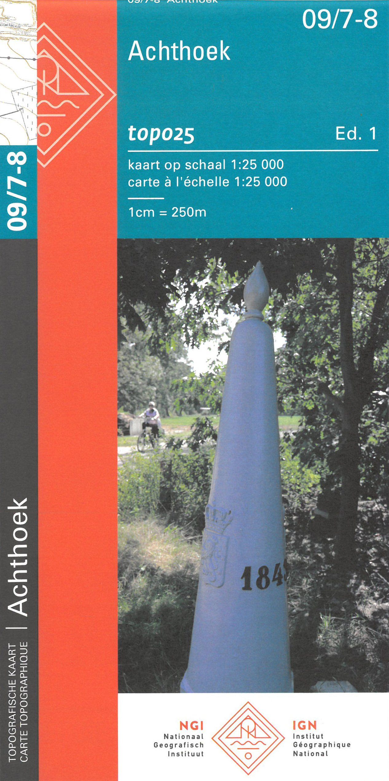 Carte topographique n° 09/7-8 - Achthoek (Neerpelt Nord, Belgique) | NGI topo 25 carte de randonnée IGN Belgique