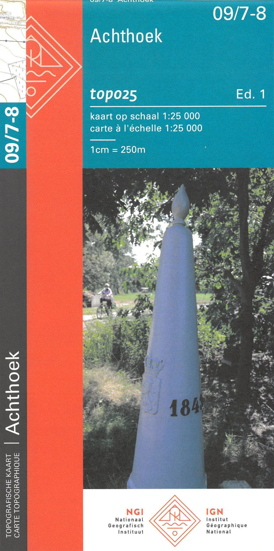 Carte topographique n° 09/7-8 - Achthoek (Neerpelt Nord, Belgique) | NGI topo 25 carte pliée IGN Belgique 