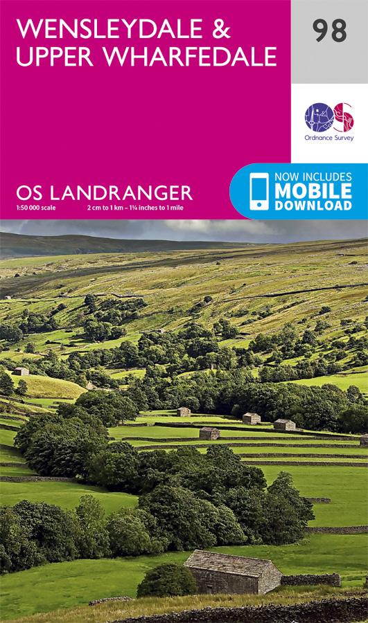 Carte topographique n° 098 - Wensleydale, Upper Wharfedale (Grande Bretagne) | Ordnance Survey - Landranger carte pliée Ordnance Survey 