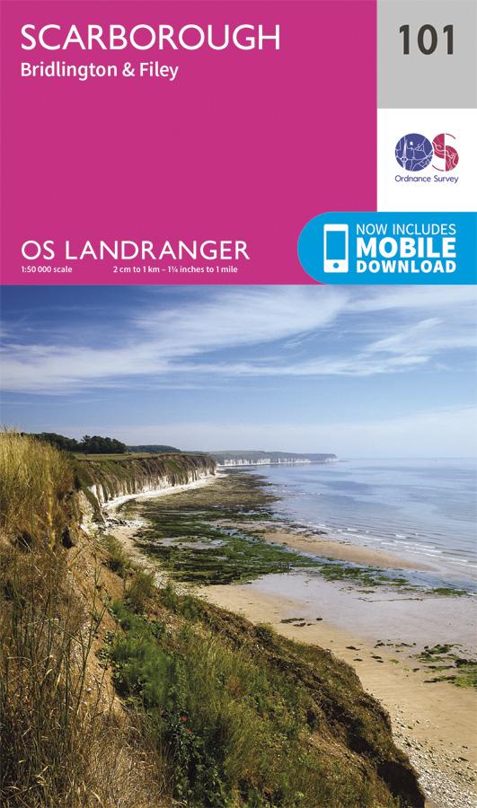 Carte topographique n° 101 - Scarborough (Grande Bretagne) | Ordnance Survey - Landranger carte pliée Ordnance Survey 
