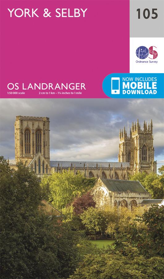 Carte topographique n° 105 - York, Selby (Grande Bretagne) | Ordnance Survey - Landranger carte pliée Ordnance Survey 
