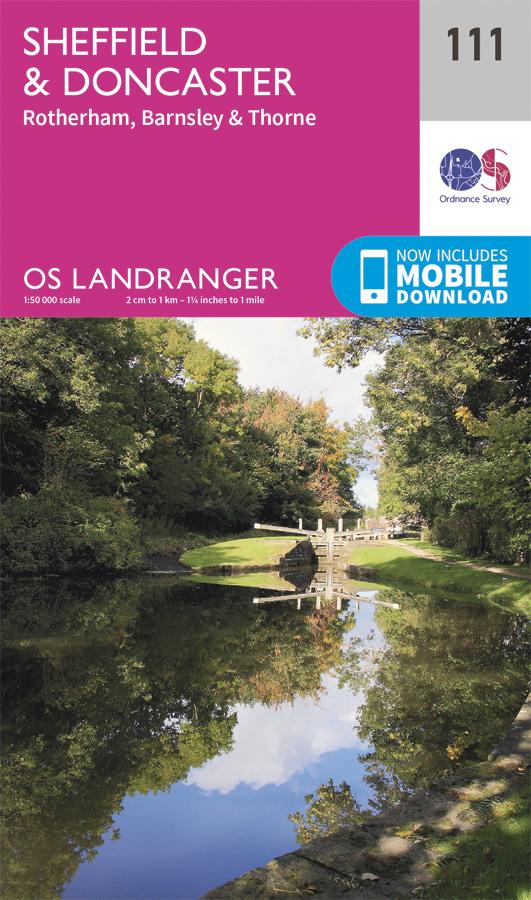 Carte topographique n° 111 - Sheffield, Doncaster, Rotherham, Barnsley, Thorne (Grande Bretagne) | Ordnance Survey - Landranger carte pliée Ordnance Survey 