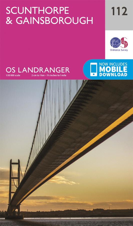 Carte topographique n° 112 - Scunthorpe, Gainsborough (Grande Bretagne) | Ordnance Survey - Landranger carte pliée Ordnance Survey 