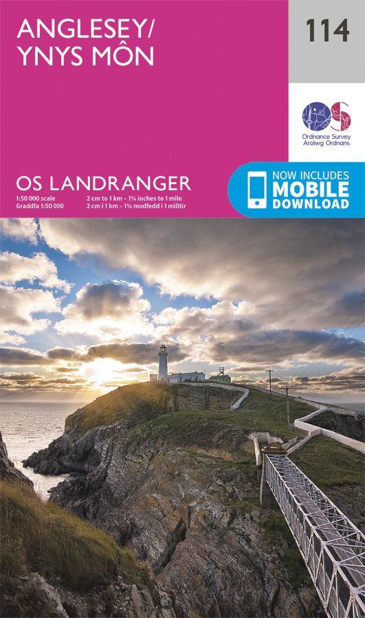 Carte topographique n° 114 - Anglesey, Ynys Môn (Grande Bretagne) | Ordnance Survey - Landranger carte pliée Ordnance Survey 