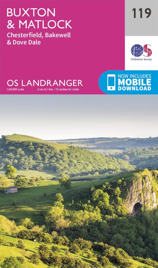 Carte topographique n° 119 - Buxton, Matlock (Grande Bretagne) | Ordnance Survey - Landranger carte pliée Ordnance Survey 