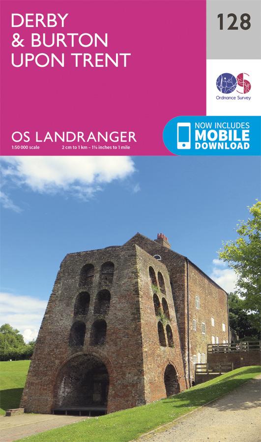 Carte topographique n° 128 - Derby, Burton upon Trent (Grande Bretagne) | Ordnance Survey - Landranger carte pliée Ordnance Survey 