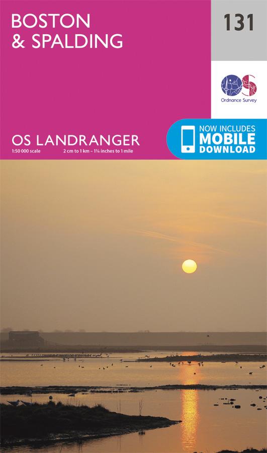 Carte topographique n° 131 - Boston, Spalding (Grande Bretagne) | Ordnance Survey - Landranger carte pliée Ordnance Survey 