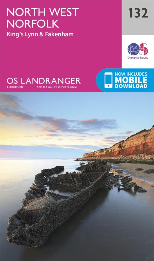 Carte topographique n° 132 - North West Norfolk (Grande Bretagne) | Ordnance Survey - Landranger carte pliée Ordnance Survey 