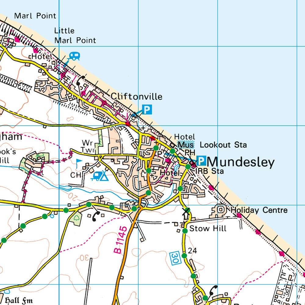 Carte topographique n° 133 - North East Norfolk (Grande Bretagne) | Ordnance Survey - Landranger carte de randonnée Ordnance Survey