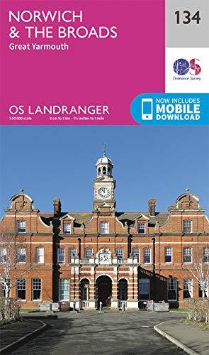 Carte topographique n° 134 - Norwich, The Broads (Grande Bretagne) | Ordnance Survey - Landranger carte de randonnée Ordnance Survey Papier