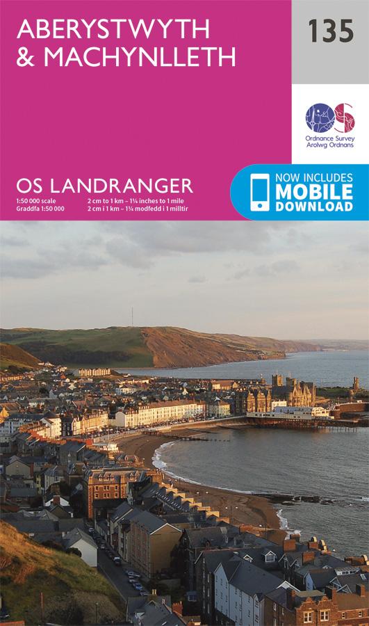 Carte topographique n° 135 - Aberystwyth, Machynlleth (Grande Bretagne) | Ordnance Survey - Landranger carte pliée Ordnance Survey 