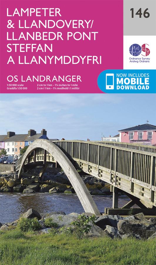 Carte topographique n° 146 - Lampeter, Llandovery (Grande Bretagne) | Ordnance Survey - Landranger carte pliée Ordnance Survey 