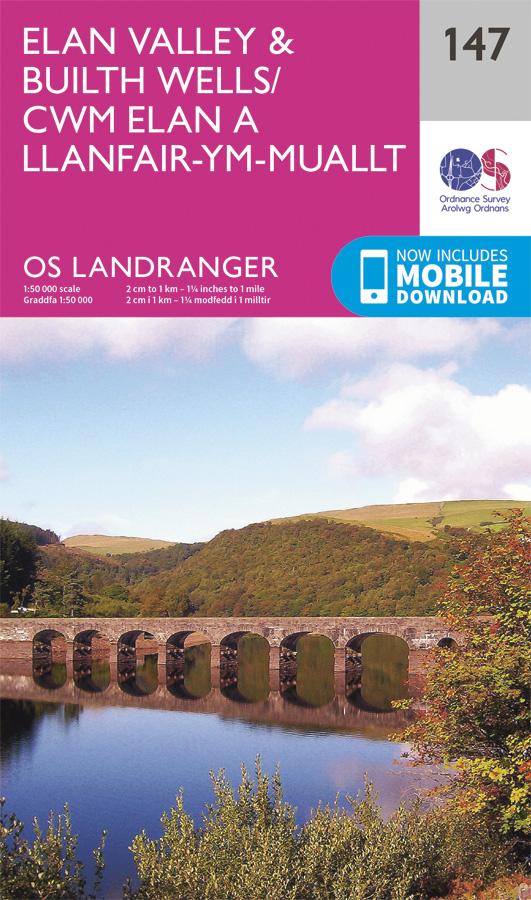 Carte topographique n° 147 - Elan valley, Builth Wells (Grande Bretagne) | Ordnance Survey - Landranger carte pliée Ordnance Survey 
