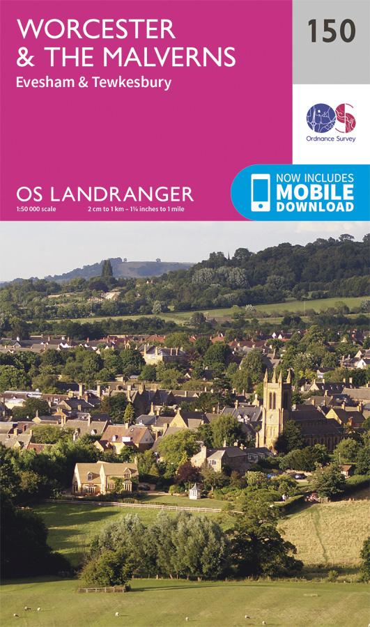 Carte topographique n° 150 - Worcester, The Malverns (Grande Bretagne) | Ordnance Survey - Landranger carte de randonnée Ordnance Survey Papier