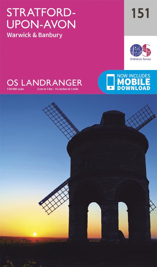 Carte topographique n° 151 - Stratford-upon-Avon (Grande Bretagne) | Ordnance Survey - Landranger carte pliée Ordnance Survey 