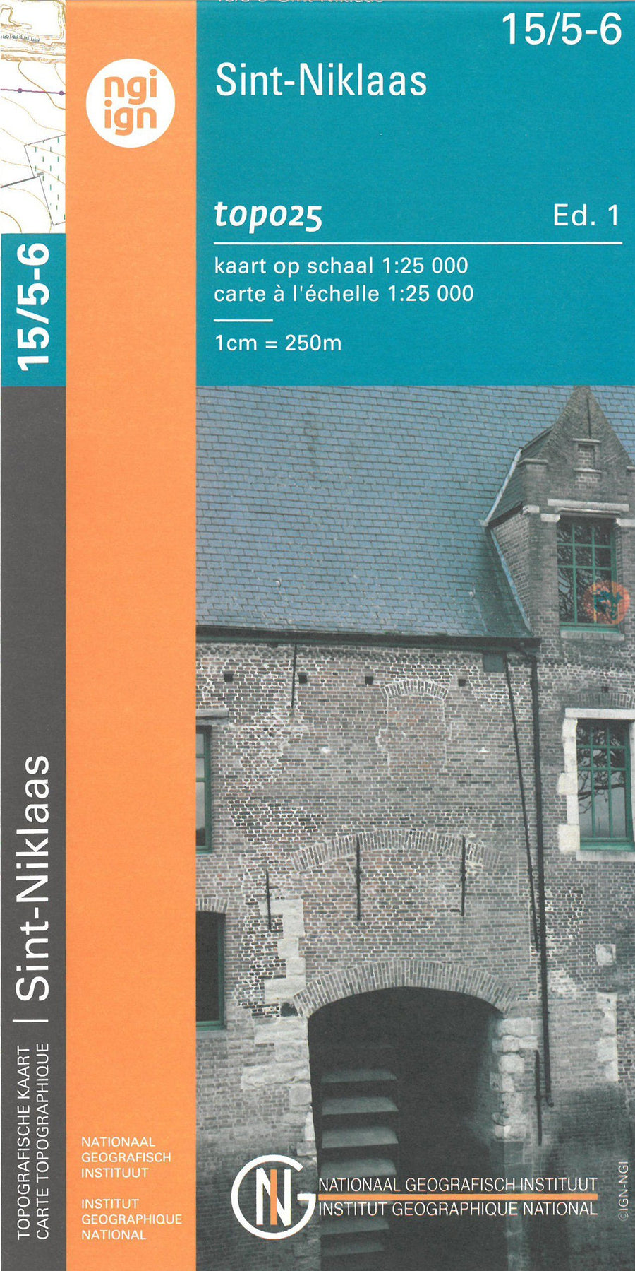 Carte topographique n° 15/5-6 - St-Niklaas (Belgique) | NGI topo 25 carte pliée IGN Belgique 