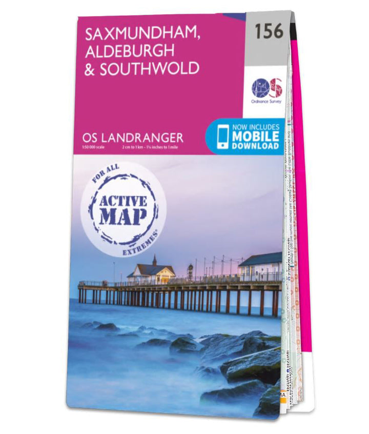 Carte topographique n° 156 - Saxmundham, Aldeburgh (Grande Bretagne) | Ordnance Survey - Landranger carte de randonnée Ordnance Survey Plastifiée