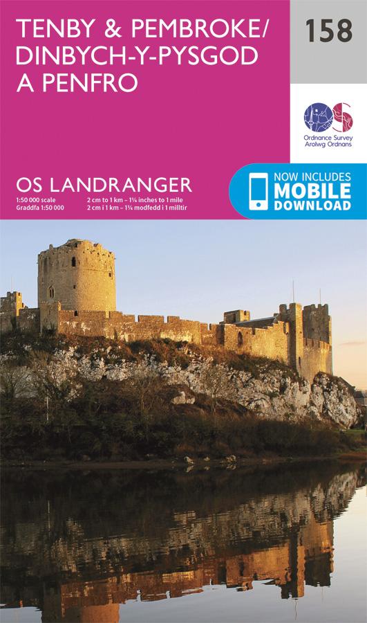 Carte topographique n° 158 - Tenby, Pembroke (Grande Bretagne) | Ordnance Survey - Landranger carte pliée Ordnance Survey 