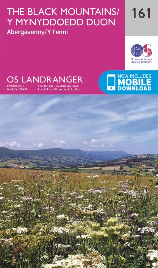 Carte topographique n° 161 - Black Mountains (Grande Bretagne) | Ordnance Survey - Landranger carte pliée Ordnance Survey 