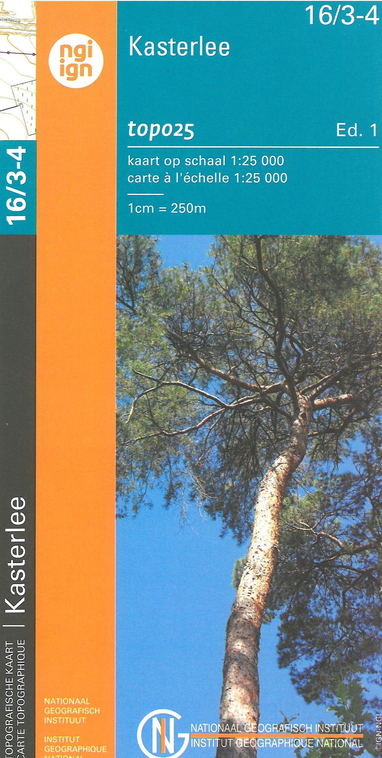 Carte topographique n° 16/3-4 - Kasterlee (Belgique) | NGI topo 25 carte de randonnée IGN Belgique