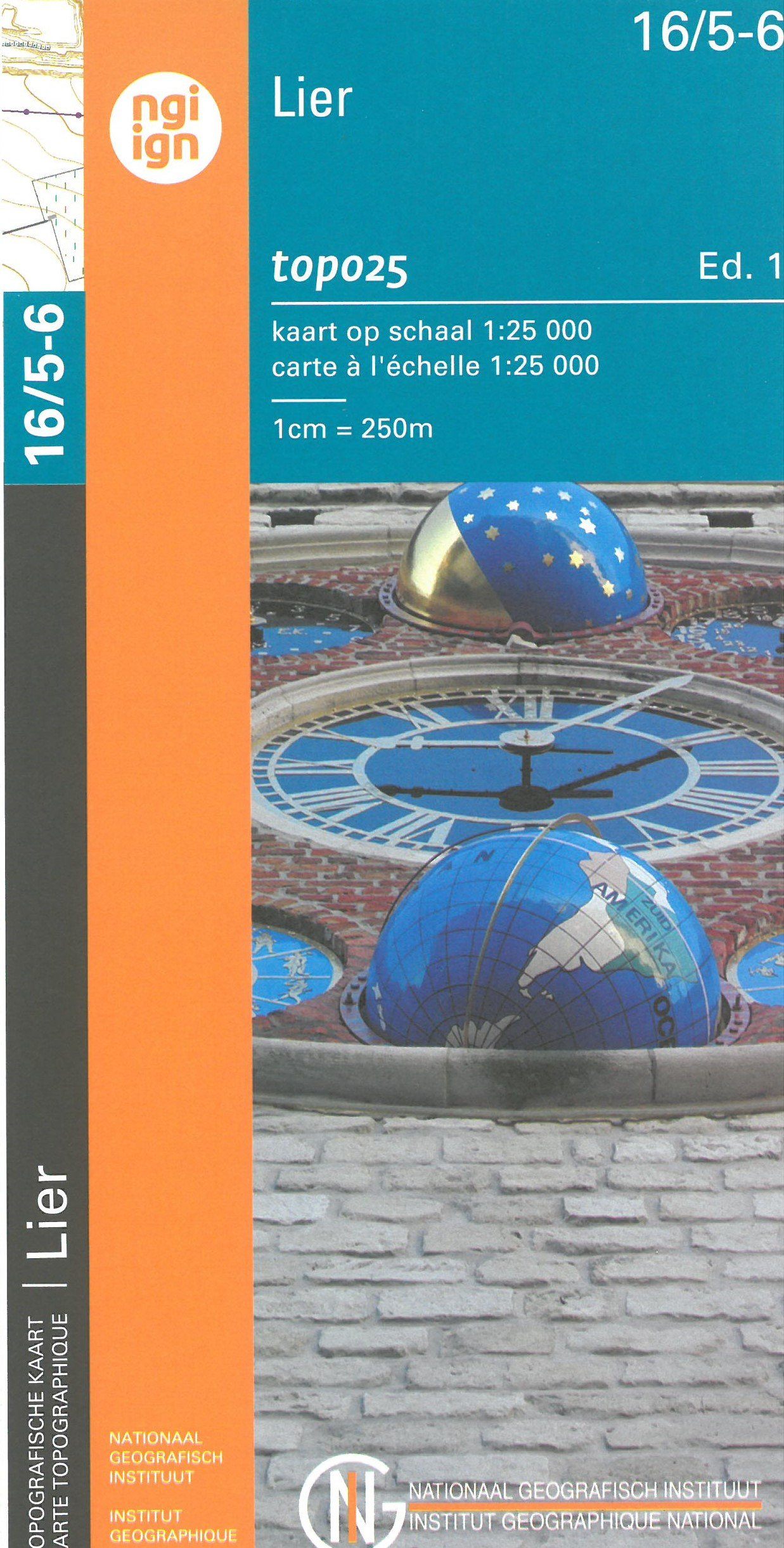 Carte topographique n° 16/5-6 - Lier (Belgique) | NGI topo 25 carte de randonnée IGN Belgique