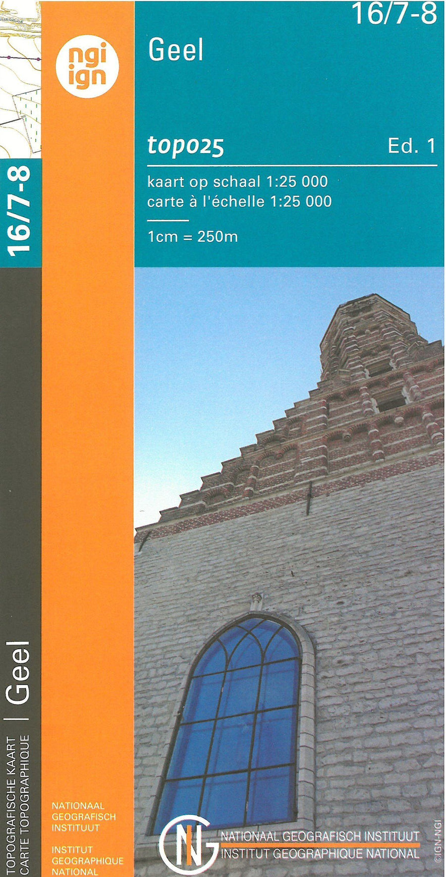 Carte topographique n° 16/7-8 - Geel (Belgique) | NGI topo 25 carte pliée IGN Belgique 