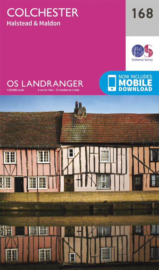 Carte topographique n° 168 - Colchester, Halstead, Maldon (Grande Bretagne) | Ordnance Survey - Landranger carte pliée Ordnance Survey 