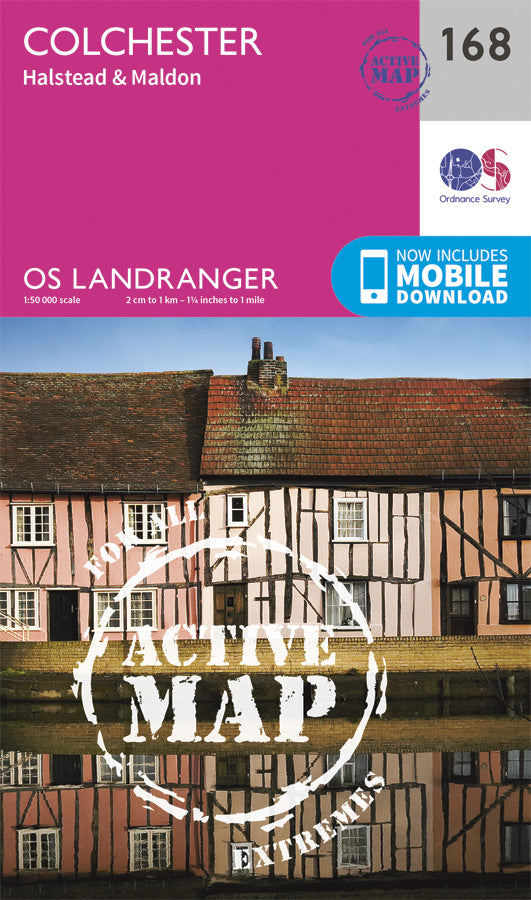Carte topographique n° 168 - Colchester, Halstead, Maldon (Grande Bretagne) | Ordnance Survey - Landranger carte de randonnée Ordnance Survey Plastifiée