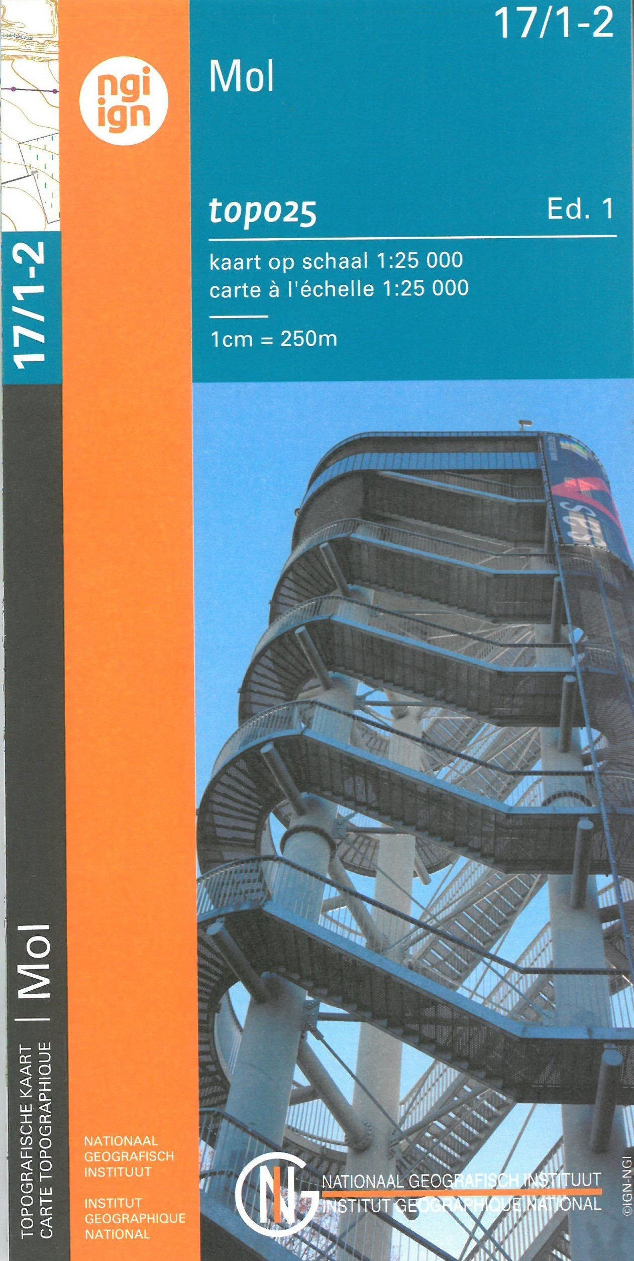 Carte topographique n° 17/1-2 - Mol (Belgique) | NGI topo 25 carte de randonnée IGN Belgique