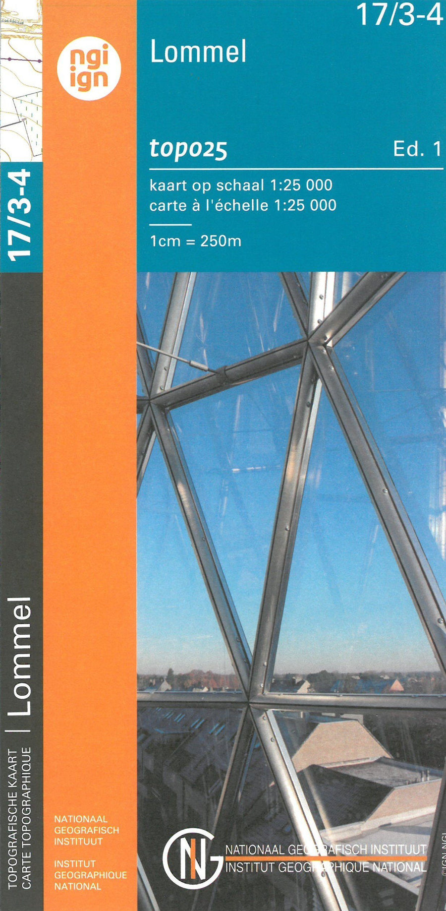 Carte topographique n° 17/3-4 - Lommel (Belgique) | NGI topo 25 carte pliée IGN Belgique 