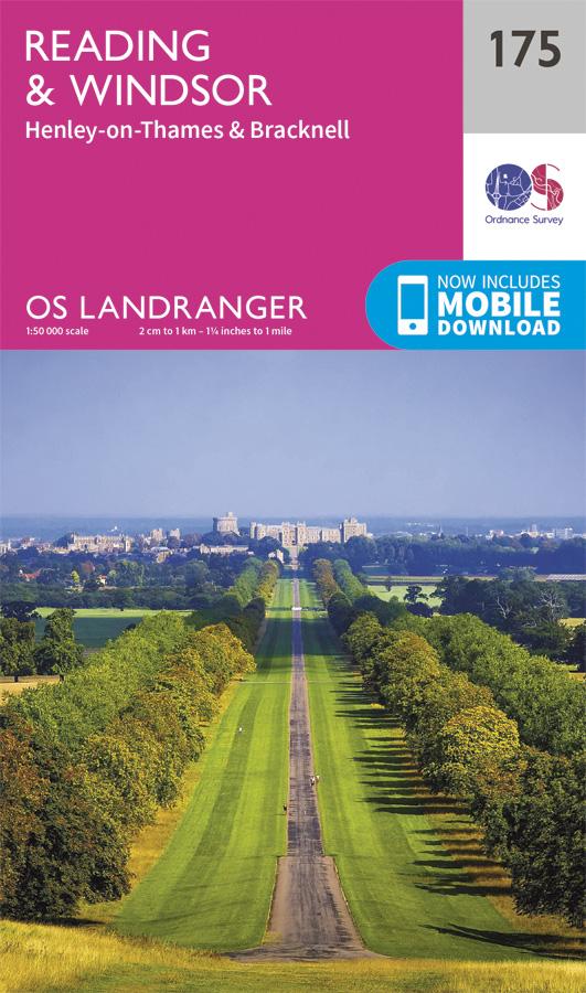 Carte topographique n° 175 - Reading, Windsor, Henley-on-Thames, Bracknell (Grande Bretagne) | Ordnance Survey - Landranger carte pliée Ordnance Survey 