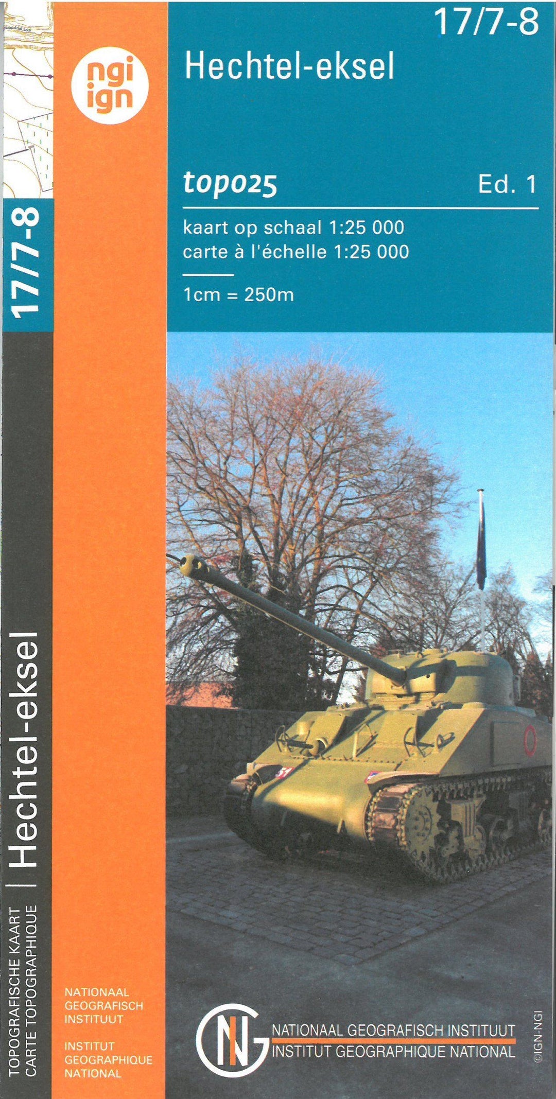 Carte topographique n° 17/7-8 - Hechtel-Eksel (Belgique) | NGI topo 25 carte pliée IGN Belgique 