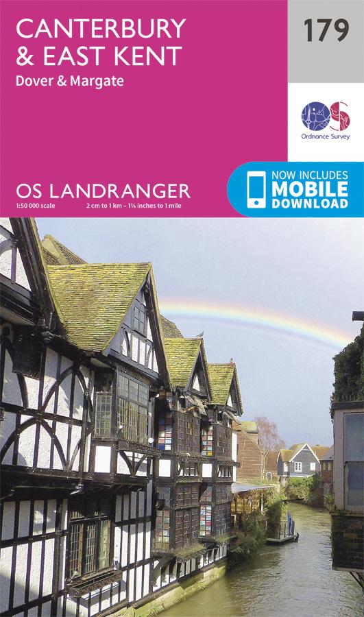 Carte topographique n° 179 - Canterbury, East Kent (Grande Bretagne) | Ordnance Survey - Landranger carte pliée Ordnance Survey 