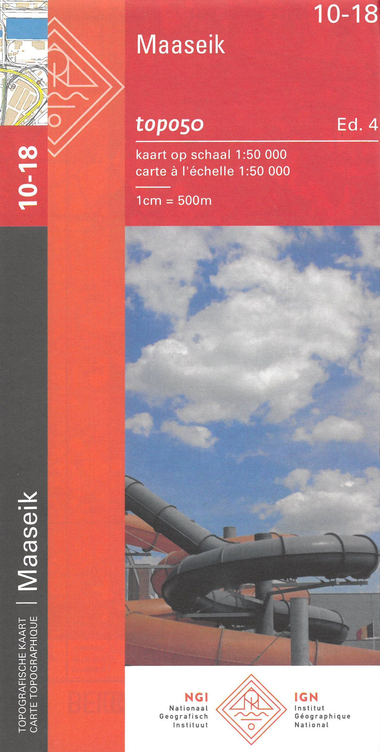 Carte topographique n° 18-10 - Maaseik (Belgique) | NGI - 1/50 000 carte de randonnée IGN Belgique