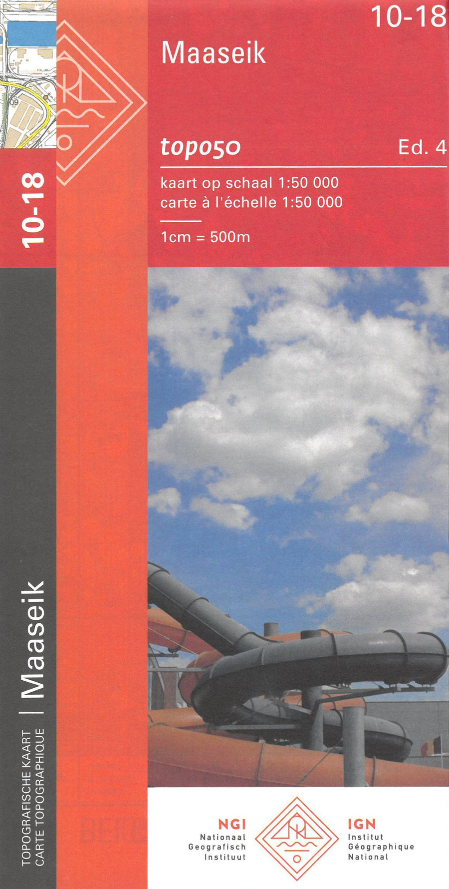 Carte topographique n° 18-10 - Maaseik (Belgique) | NGI - 1/50 000 carte pliée IGN Belgique 
