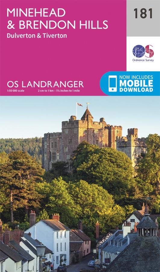 Carte topographique n° 181 - Minehead, Brendon Hills (Grande Bretagne) | Ordnance Survey - Landranger carte pliée Ordnance Survey 