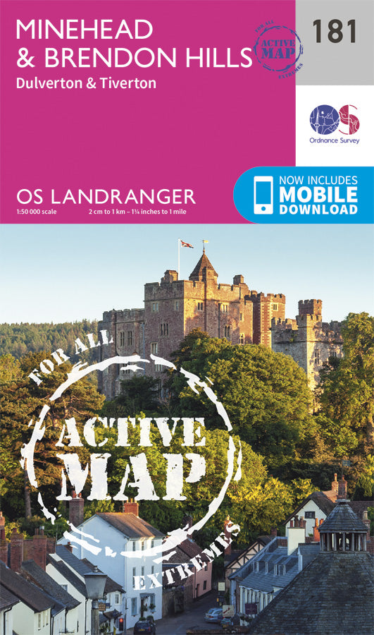 Carte topographique n° 181 - Minehead, Brendon Hills (Grande Bretagne) | Ordnance Survey - Landranger carte de randonnée Ordnance Survey Plastifiée