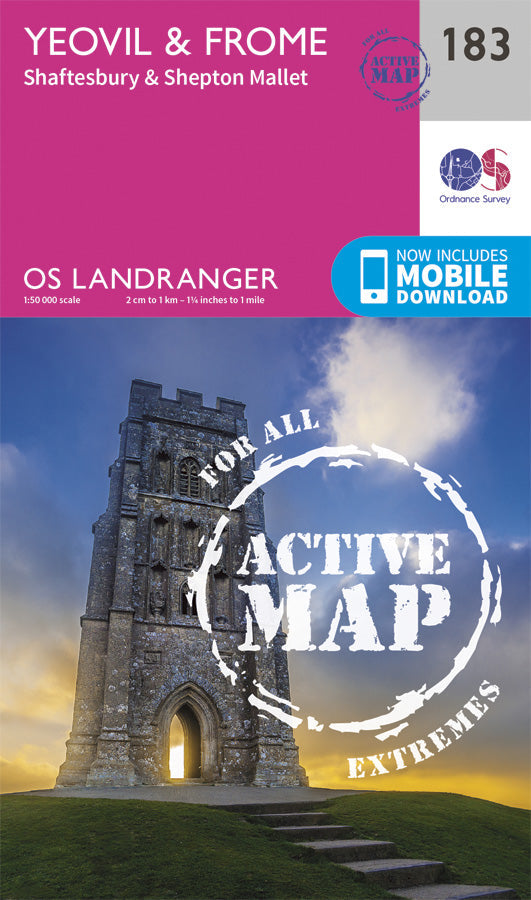 Carte topographique n° 183 - Yeovil, Frome (Grande Bretagne) | Ordnance Survey - Landranger carte pliée Ordnance Survey Plastifiée 
