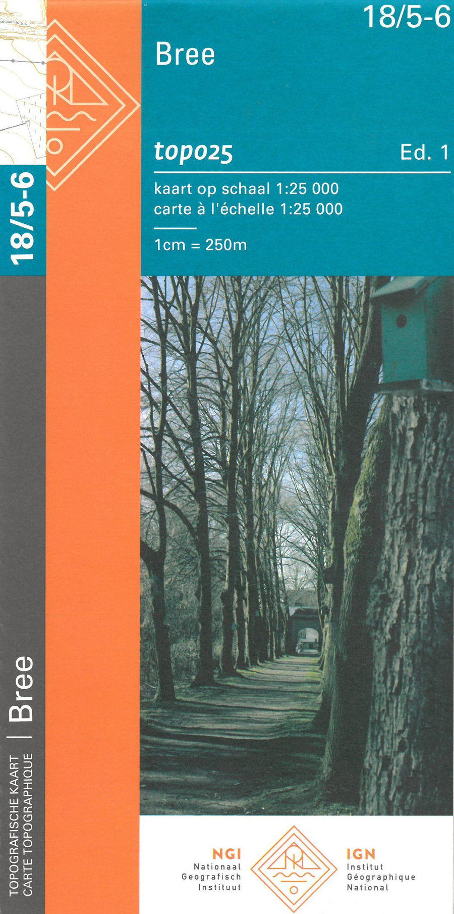 Carte topographique n° 18/5-6 - Bree (Belgique) | NGI topo 25 carte pliée IGN Belgique 