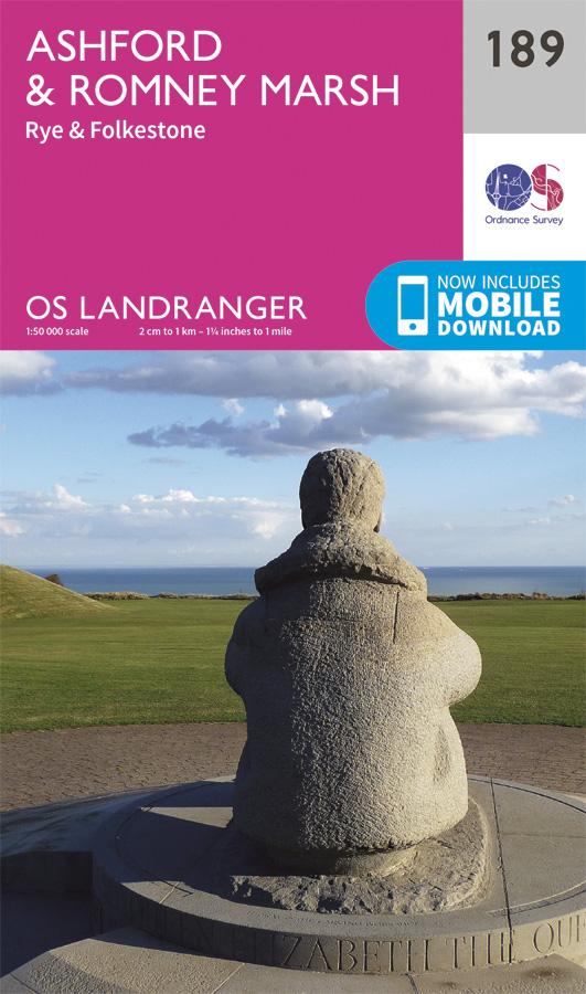 Carte topographique n° 189 - Ashford, Romney Marsh (Grande Bretagne) | Ordnance Survey - Landranger carte pliée Ordnance Survey 