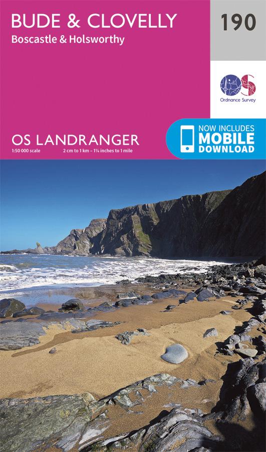 Carte topographique n° 190 - Bude, Clovelly (Grande Bretagne) | Ordnance Survey - Landranger carte pliée Ordnance Survey 